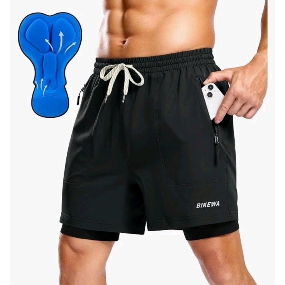 Bikewa Men's Mountain Bike Shorts 4D Padded Loose-fit Cycling Biking Bicycle...